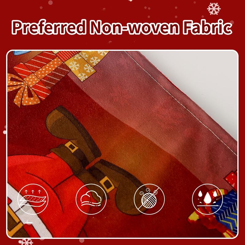 Vánoční potah na sedák Netkaný kreativní Santa Claus perníkový panáček potištěný potah na židli Slavnostní stolování Atmosféra Dekorace Čalounění