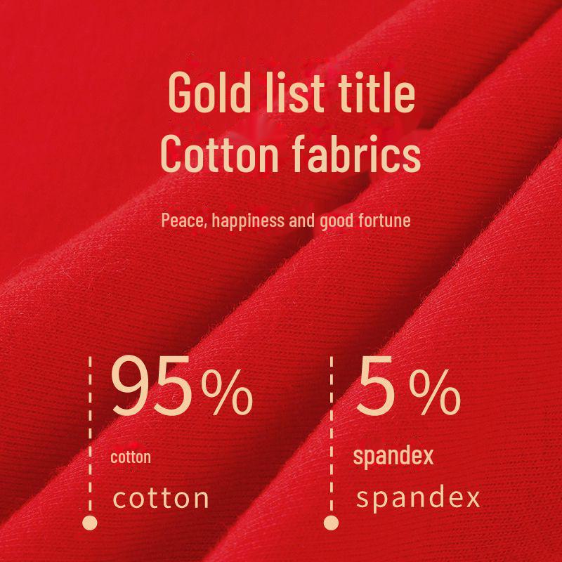 Zodiac Year Women's High Waist Red Cotton Antibacterial Breathable Briefs