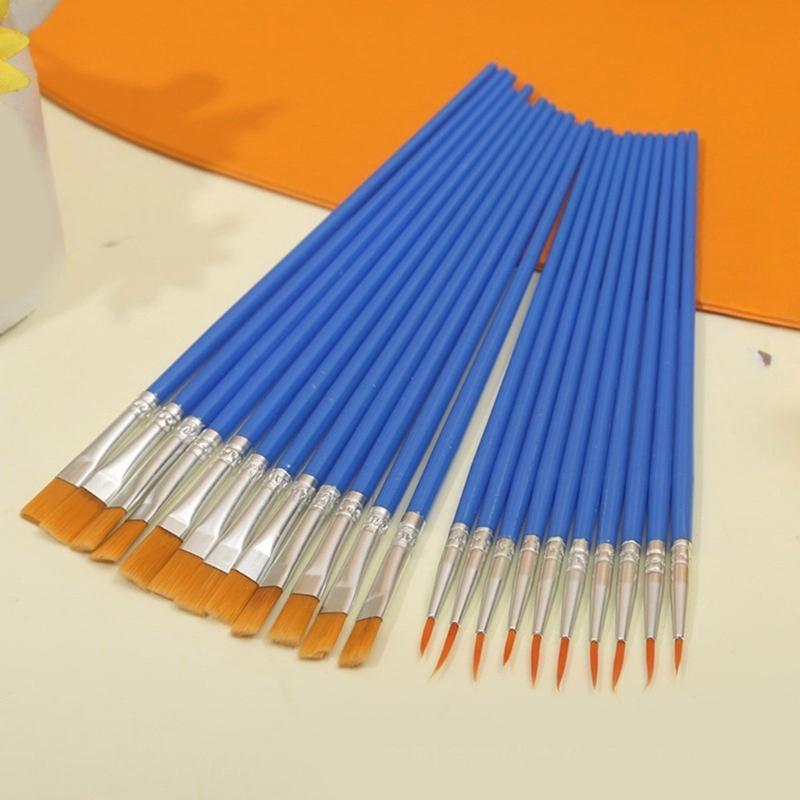 50 Pcs Painting Brushes With Comfortable Grip Pointed Round Flat Paint Brush Drawing Supplies For Artists And Students