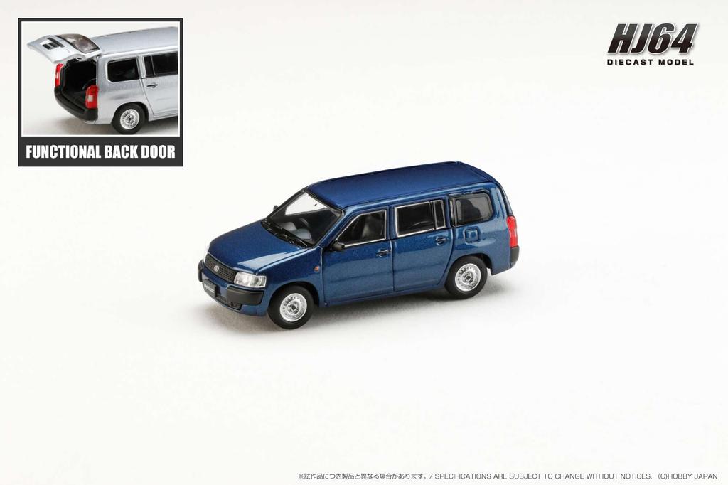 HJ64 1/64 Scale Toyota Probox Van DX Dark Blue Mica (Finished Product)