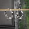 Silver-Plated Hand-Carved Pattern Circle Dangle Earrings for Women Retro Exaggerated Hypoallergenic Earrings Fashion Jewelry
