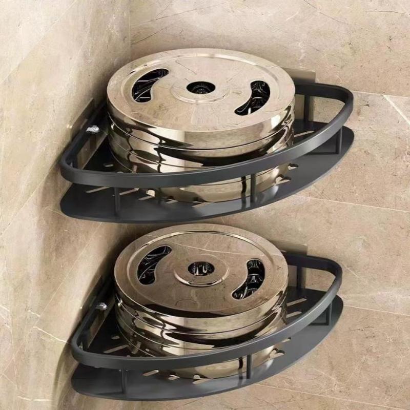 Bathroom Organizer Rack Punch-free Wall Mounted Triangle Storage Rack Corner Shelf Wall Soap Holder
