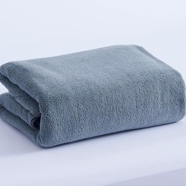 Coral Fleece Bath Towel Thickened Solid Color Wrapped Edge Absorbent Quick Drying Soft Adult Bath Towel for Home Use