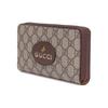 Gucci Portafoglio GG Canvas Testa di Tigre in Pelle con Zip Around Beige Marrone per Viaggi Quotidiani 473953-K9GOT-8861