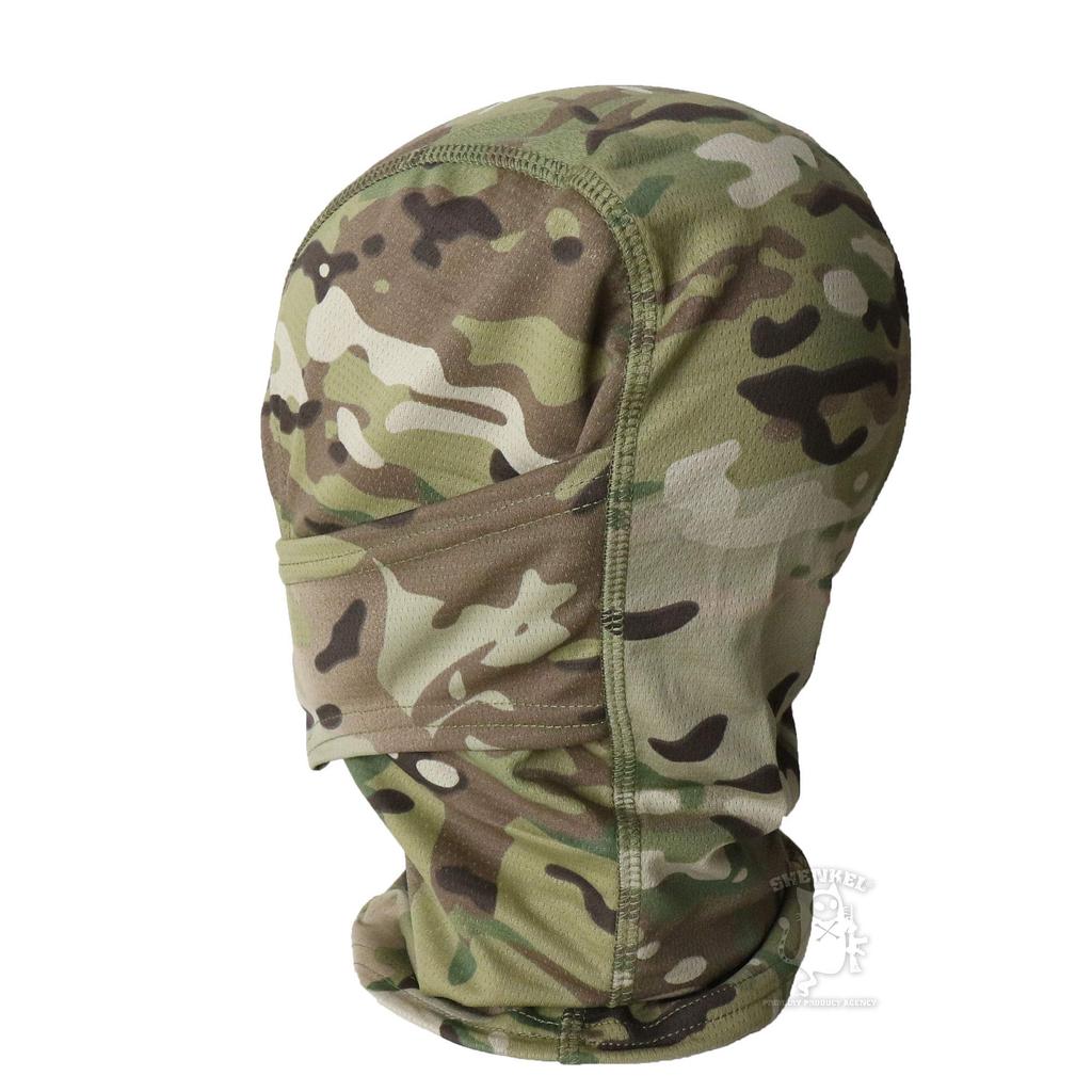 SHENKEL Mesh Balaclava Balaclava Neck Warmer 3-Way (Camouflage Multicam) - Lightweight, Breathable, Moisture-Wicking, Quick-Drying,