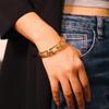 18k Gold-Plated Geometric Hollow Chain Open Bracelet