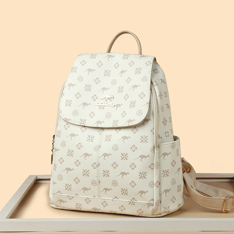 Schoolbag1011 Textured Alphabet Women's Backpack Classic Fashion Casual Backpack Korean Version Large Capacity Retro Trend School Bag