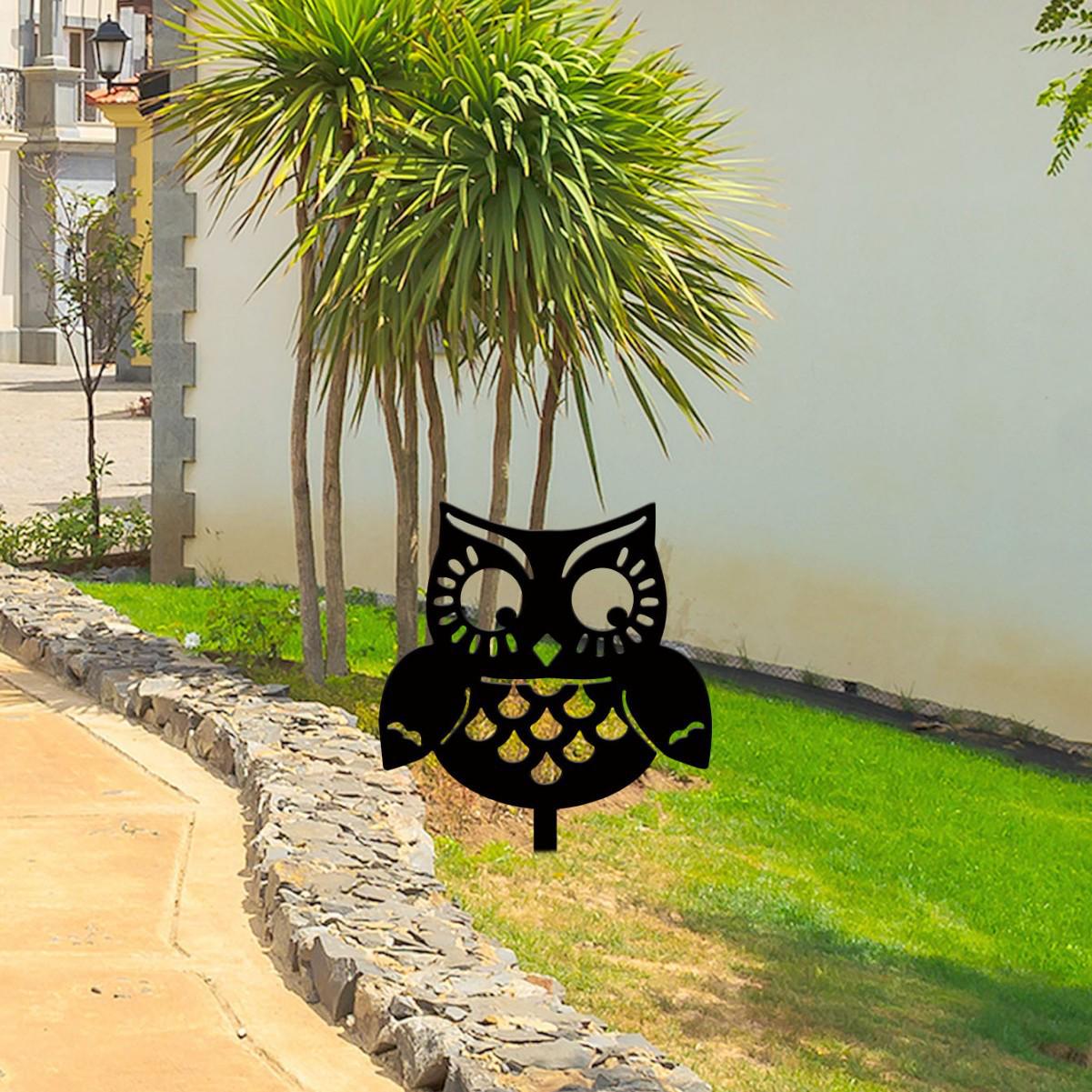 Садовое украшение Сова: Декоративный металлический колышек с изображением животного из мультфильма
