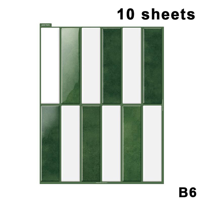 5/10Pcs Non Fading Wall Tile Stickers Peel and Stick Waterproof Oil Proof Heat Resistant for Dining Area Wall Decoration