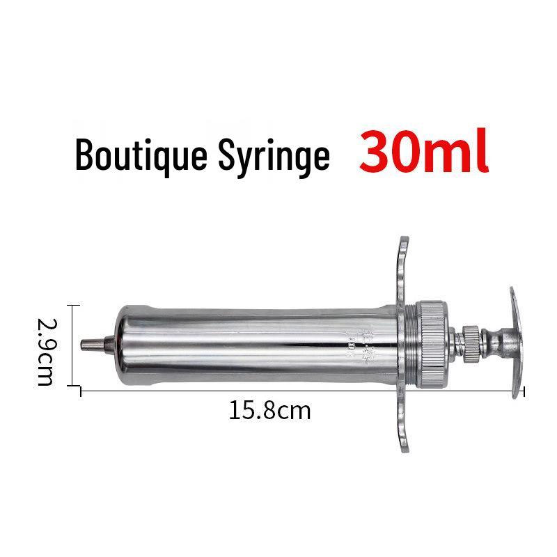Veterinary Stainless Steel Syringe - 10ml/20ml Breeding Equipment for Pig Farming.