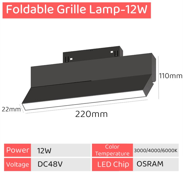 Eingebettetes magnetisches LED-Schienenlicht, verstellbar, faltbar, Deckenfluter, Gitterlampen, lineares Schienen-Spot-Beleuchtungssystem für Innenschlafzimmer