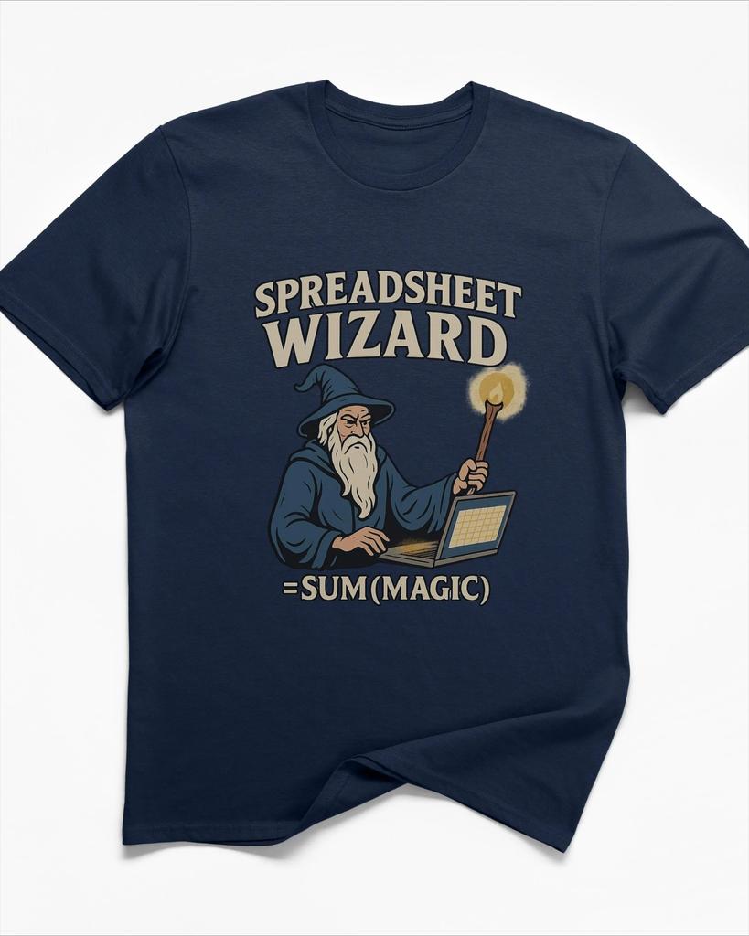 Spreadsheet Wizard TShirt Mens Tracksuit Summer Crew Neck Pullover Cotton Casual Sportswear Tops Harajuku Retro Streetwear