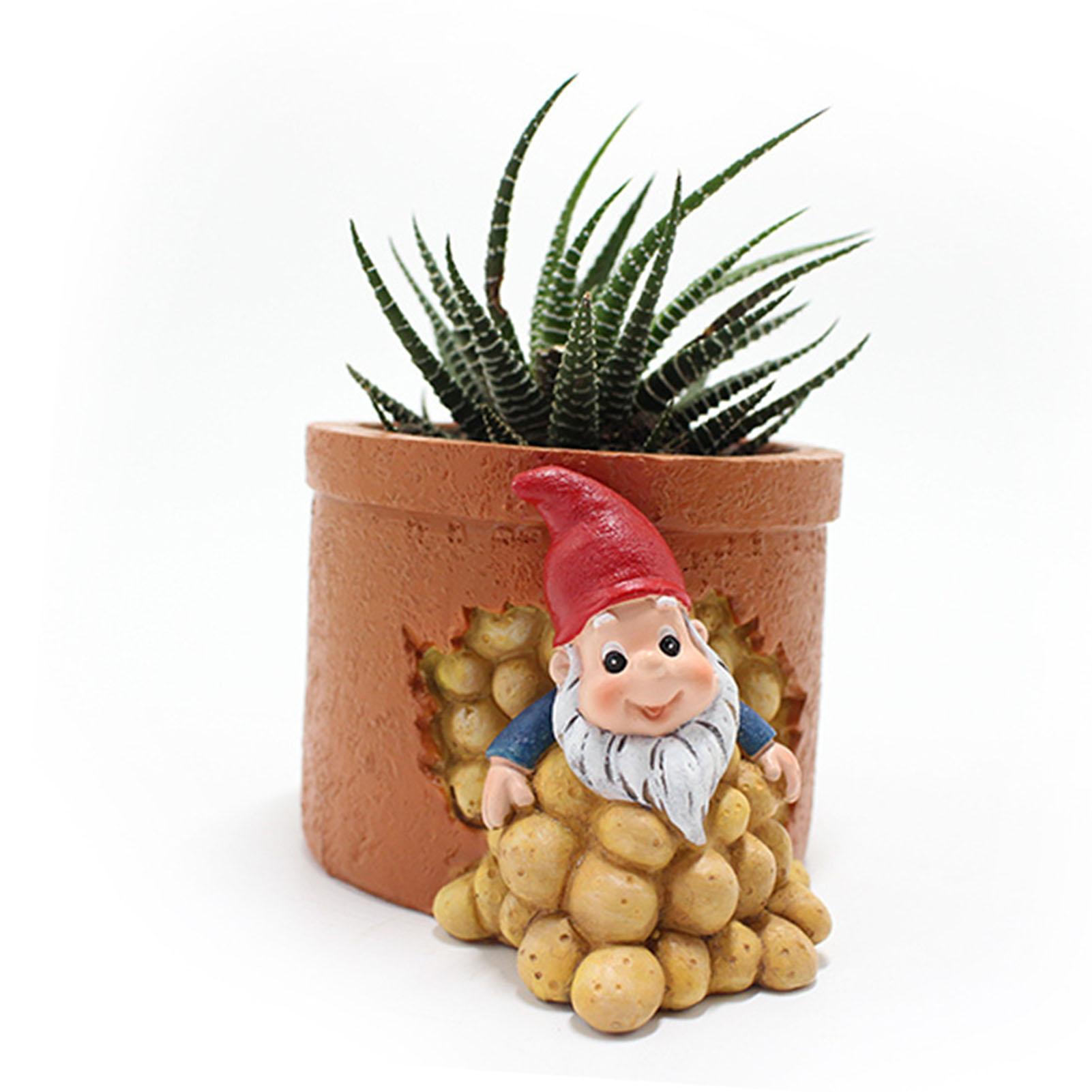 Инновационная смоляная цветочная горшка-гнома Орнамент Патио Сад Эльф Суккулент Горшок Кашпо Декорация