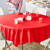 213cm Round Tablecloth Rose Red No Stitching Fabric Elegant Solid Table Cloth for Christmas Birthday Wedding Party Hotel Decor