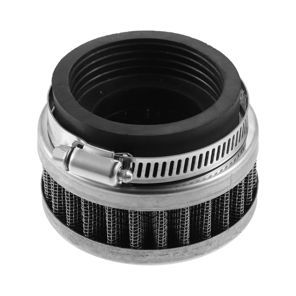 uxcell Universal 48-50mm Motorcycle Air Filter Round Taper Replacement Straight Cylindrical Silver Tone