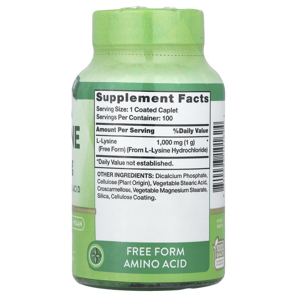 Nature'S Truth, L-Lizyna, 1000 mg, 100 tabletek powlekanych