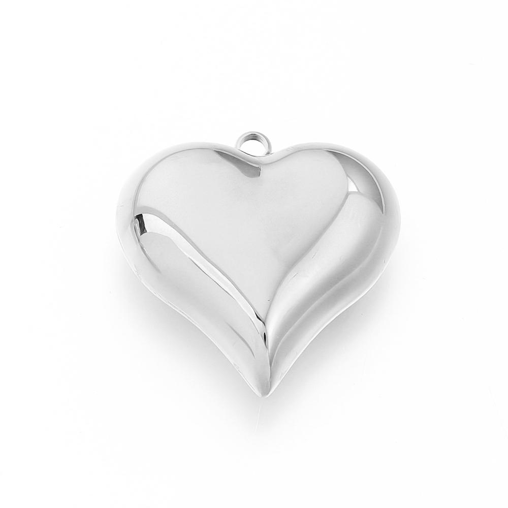 1Pc 15-45mm Stainless Steel Heart Charms for DIY Earrings Necklace Bracelet Pendant Jewelry Making Findings Accessories