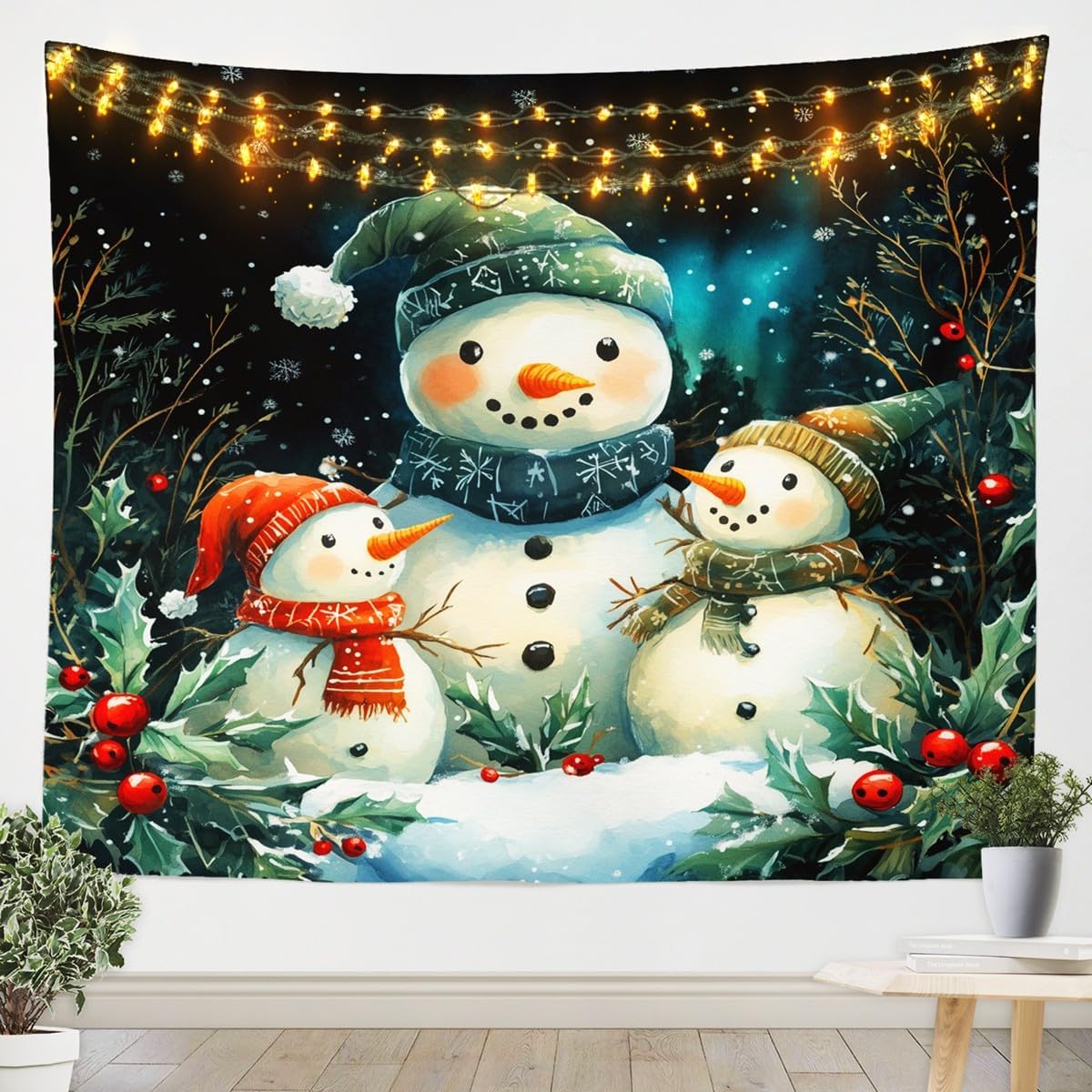 

Christmas Tapestry New Year Background Wall Hanging Decoration Fireplace Stockings Gifts Hanging Cloth 90x75cm