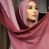 Autumn new solid color hot-selling gradual change Malay Indonesian cotton headscarf monochrome wide edge modal breathable scarf women