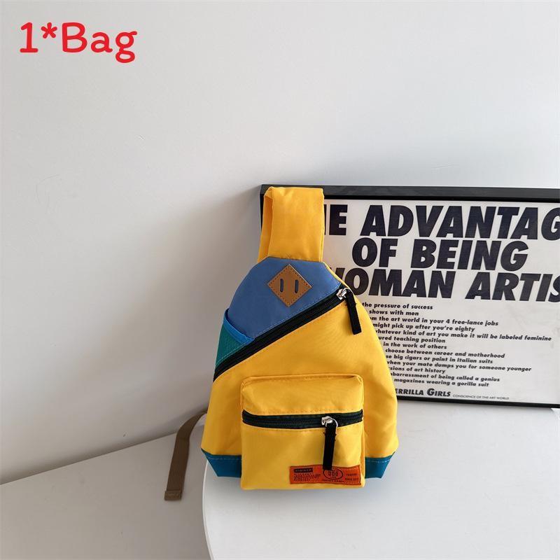 Fashion Children Shoulder Bag With Color Block Design For Casual School Outings