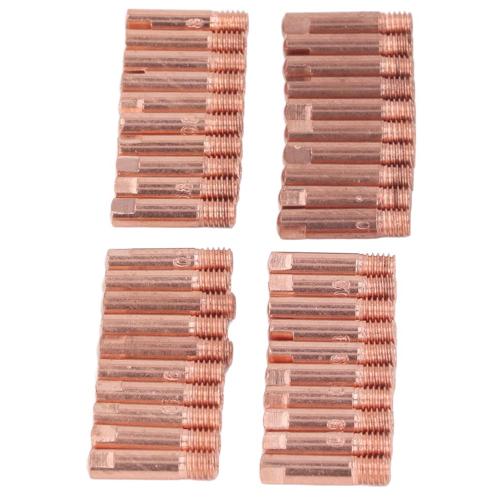 40 Stück Schweißbrenner Kontaktdüse Kupfer Hochtemperaturbeständig 15AK Schweißspitzen 0,6MM bis 1,0MM