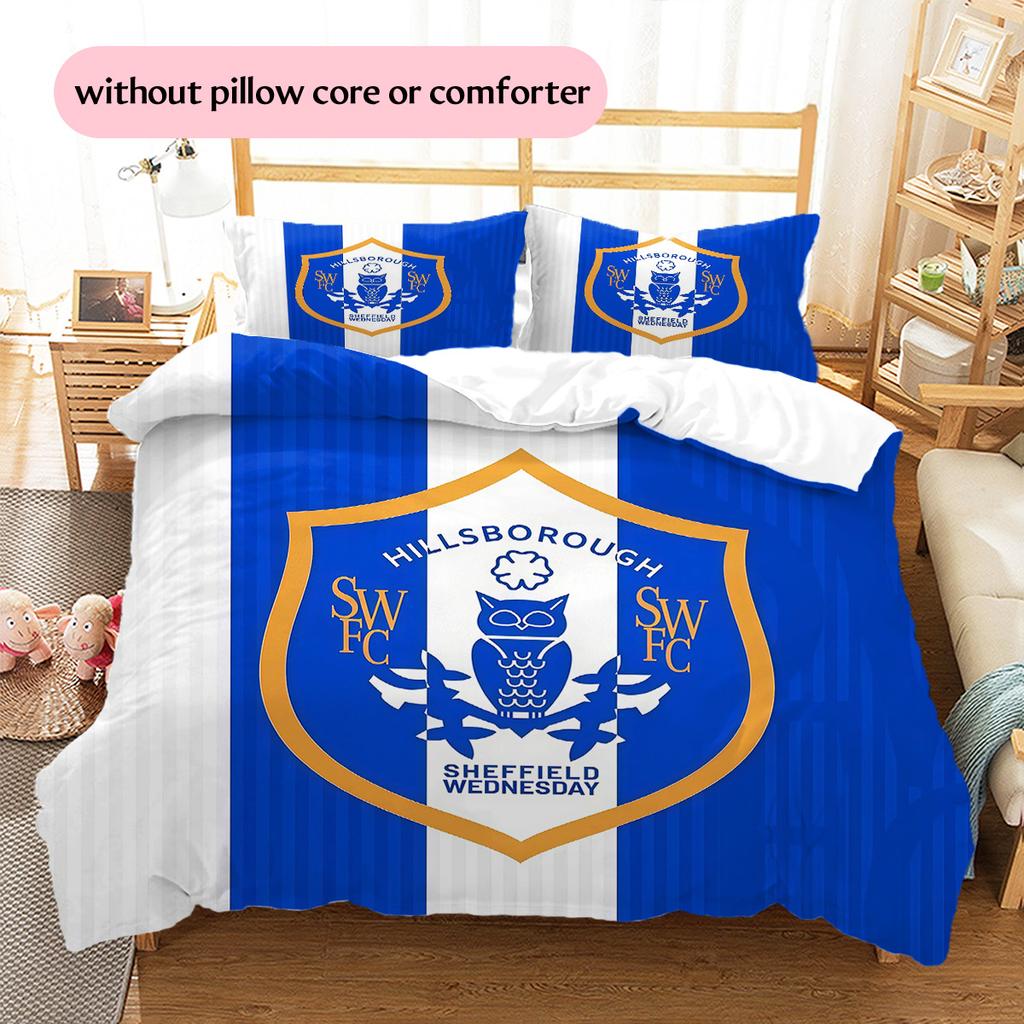 Sheffield Wednesday Pattern Bedding Quilt Set  Home Decoration  Gift (1 * Duvet Cover + 2 * Pillowcase  Without Core)