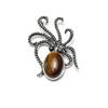1Pc Colourful Diamonds Gemstones Octopus Brooches, Reiki Healing Crystal Amethyst Agate Opal Gemstone Brooch Pin, Energy Natural Stone Brooch Jewelry