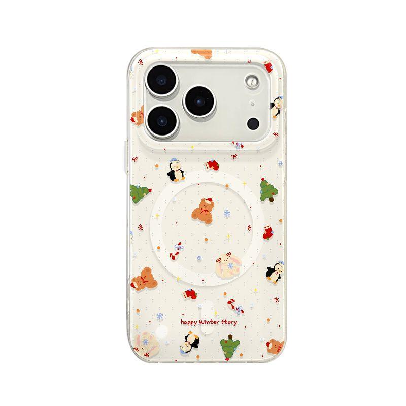 Applicable to iphone11promax mobile phone case magnetic belt holder apple 11pro anti-drop christmas star boy