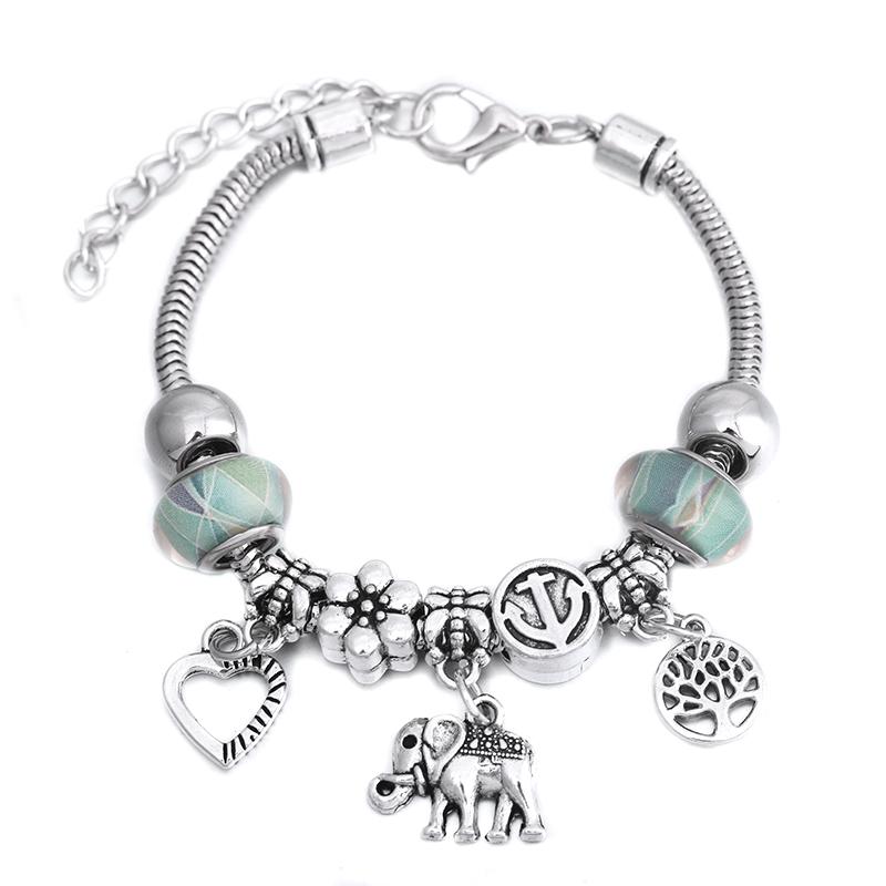 Fashion Glamour Bangle Jewelry 6 Colors Metal Lobster Buckle Snake Chain Beaded Bangles For Women Summer Bracelet Romantic Gift