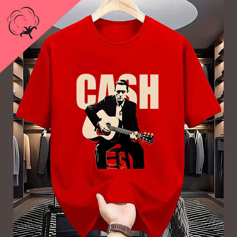 Vintage Johnny Cash Shirt Coutry Music Camisetas Cotton Crewneck Unisex Clothes Print Graphic T Shirts Camisa Classic Legend Tees