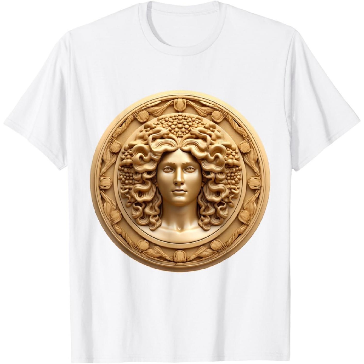 медуза голова греческая мифология древний змеиные волосы футболка(4) XXXXXL белый