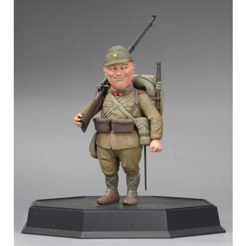 Fine Molds 1/12 World Fighter Collection Imperial Japanese Army Infantry Private First Class Oshimizu & Type 38 Rifle Plastic Model Kit, Unpainted, As