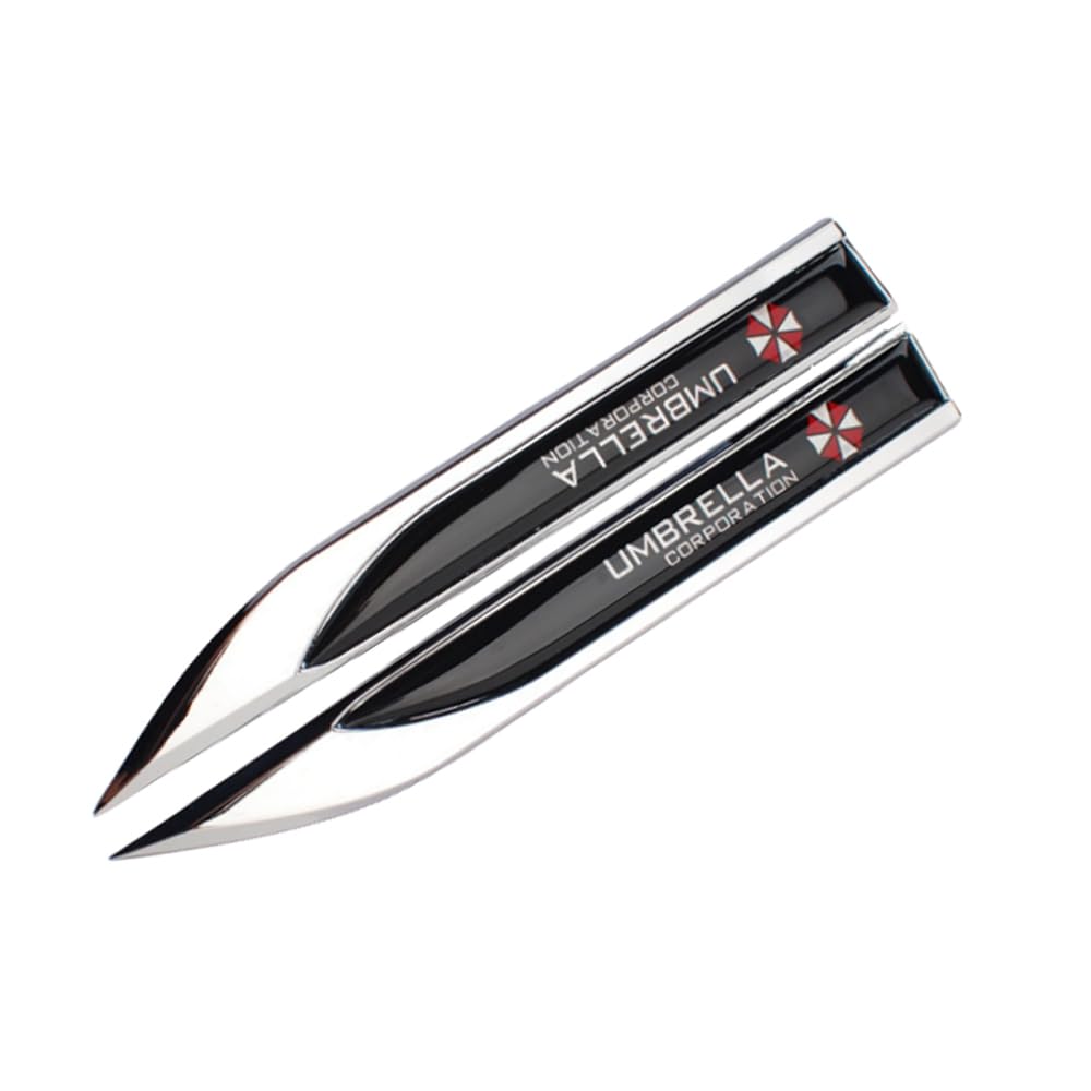 

Biohazard UMB-RELLA Fender Side Emblem Fender Garnish Sport Fender Side 3D Sticker Emblem Metal Sticker Plating Logo (2pcs) (UMB-RELLA)