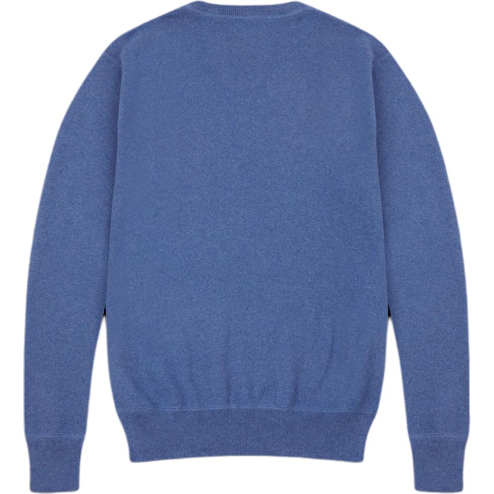 Polo Ralph Lauren Embroidered Crew Neck Long Sleeve Knit Sweater Men Sweater Blue MNPOSWE16820536-400