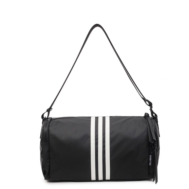 

Полосатая водонепроницаемая сумка-подушка женская на плечо/через плечо Large чёрный