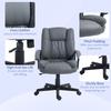 Desk Chair, PU Leather Office Chair with Adjustable Height and Swivel Wheels, for Home Work Study, Dark Grey