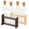 With Wooden Rack Dollhouse Mini Glass Test Tube Set Measuring Cup Miniature Measuring Cup  DIY Toy