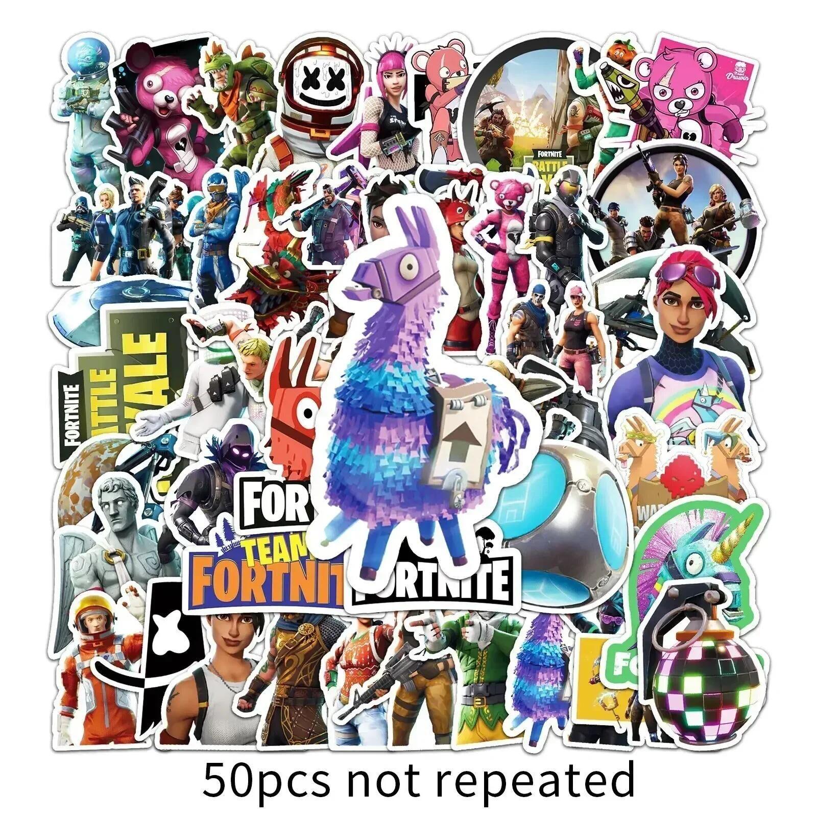 50pcs Fortnite Waterproof Sticker Graffiti Game Character Scooter Gaming Handbooks Computer Decoration Sticker