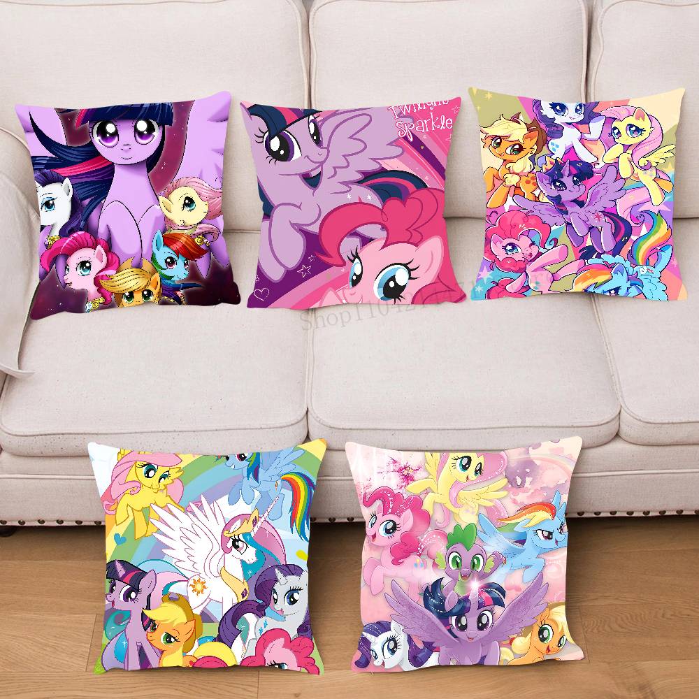 Anime M-My Little Pony Pillow Case Square Pillow Bedroom Sofa Leisure Comfort Cushion Car Living Room Home Decoration
