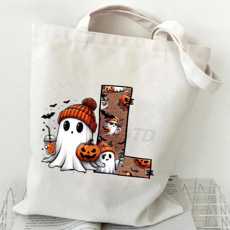 26 Letters Personalized Printing Trend Handbag Commuter Shoulder Bag Canvas Bag