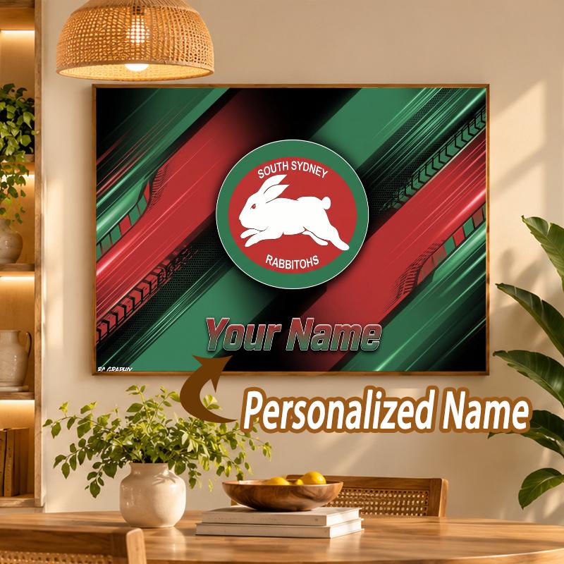 Custom Name South Sydney Rabbitohs 5D Diamond Painting Personalized Full Drill Diamond Art Kit Gift