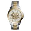 Grant Automatic Skeleton White Dial Two Tone Steel Strap Watch for Men - ME3112