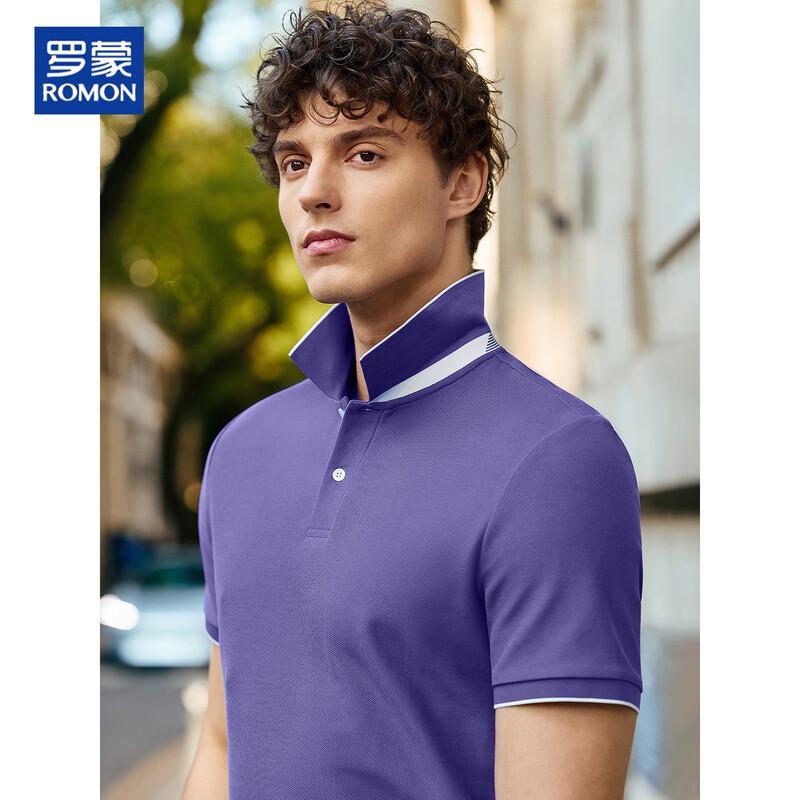 ROMON Men's Mulberry Silk Linen Blend Polo Shirt