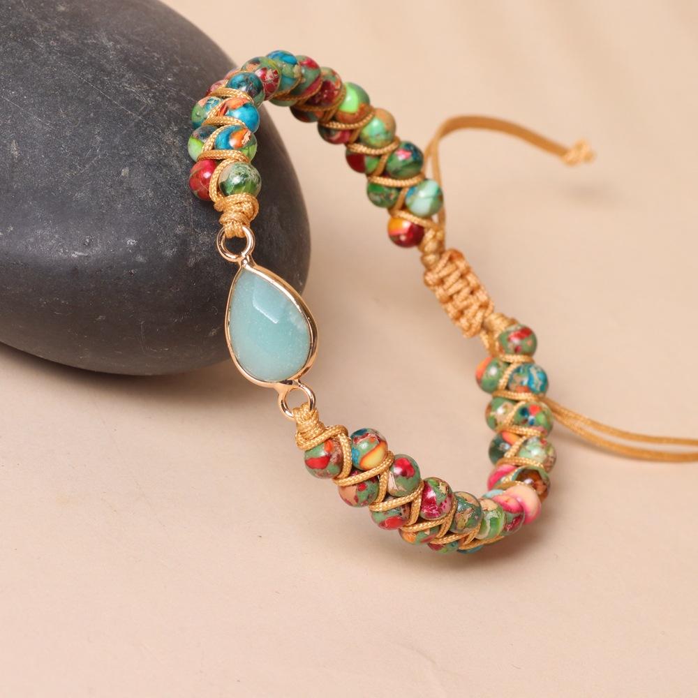 

Браслет с подвесками из камня Bohemia, плетеный из ниток, макраме, йога, дружба, любовник, браслет на руку, подарок на день рождения