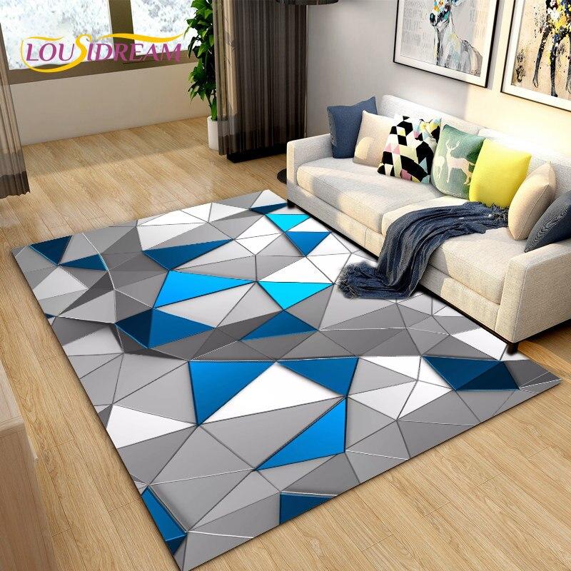 3D Abstract Geometric Visual Illusion Area Rug Large,Carpet Rug for Living Room Bedroom Sofa,Kitchen Doormat Non-slip Floor Mat