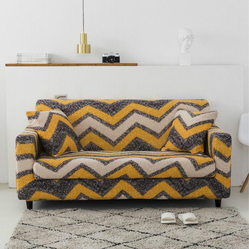 High-quality Wrinkle Resistant Sofa Cover Stretch Slipcover With Beautiful Floral Leaves Print