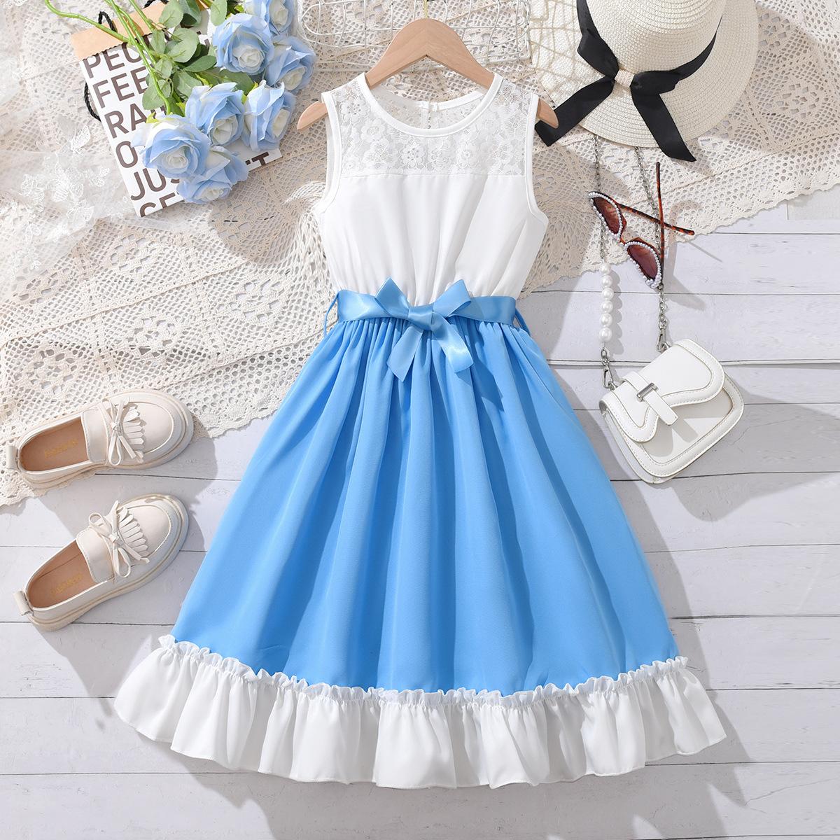 

Sweet Sleeveless Top Dress For Girls - Summer Children s Fashionable Princess Dress 9-10Y