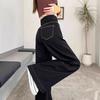 Retro Weitbeinige High Waist Jeans Damen Dünn Locker Fallend Nicht Anliegend Bein Mikro Schleppe Bodenhose Retro Streetstyle Baggy Lange Jeans für Damen