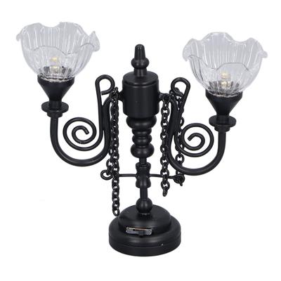 Ceiling Light Multipurpose Retro Exquisite Simulation Innovative Double Head Flower 1:12 Scale Miniature Ceiling Lamp