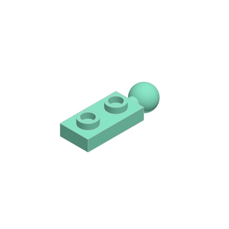 10PCS 22890 Plate Modified 1x2 with Tow Ball Block Moc Color Accessories Compatible with Brick DIY Children